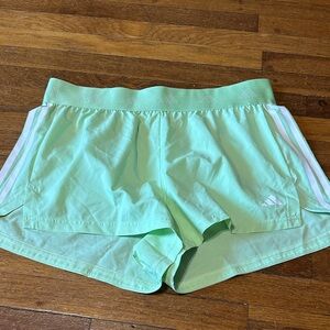 Adidas Hyperglam Women's Athletic Shorts, Semi-green Spark, Large